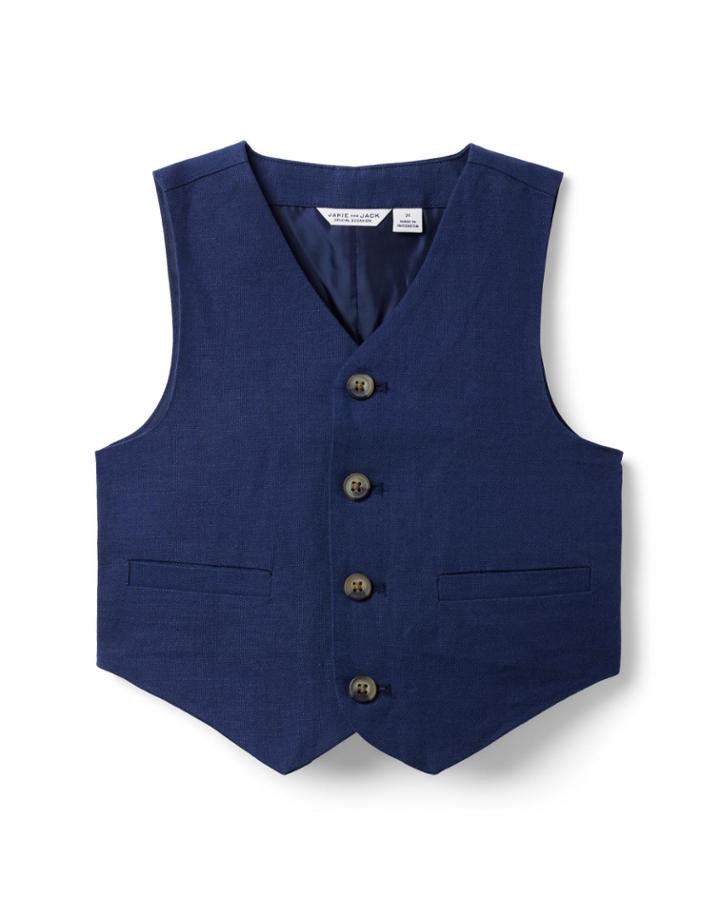 Linen-cotton Suit Vest