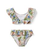 Tropical Floral Ruffle 2-piece Swimsuit