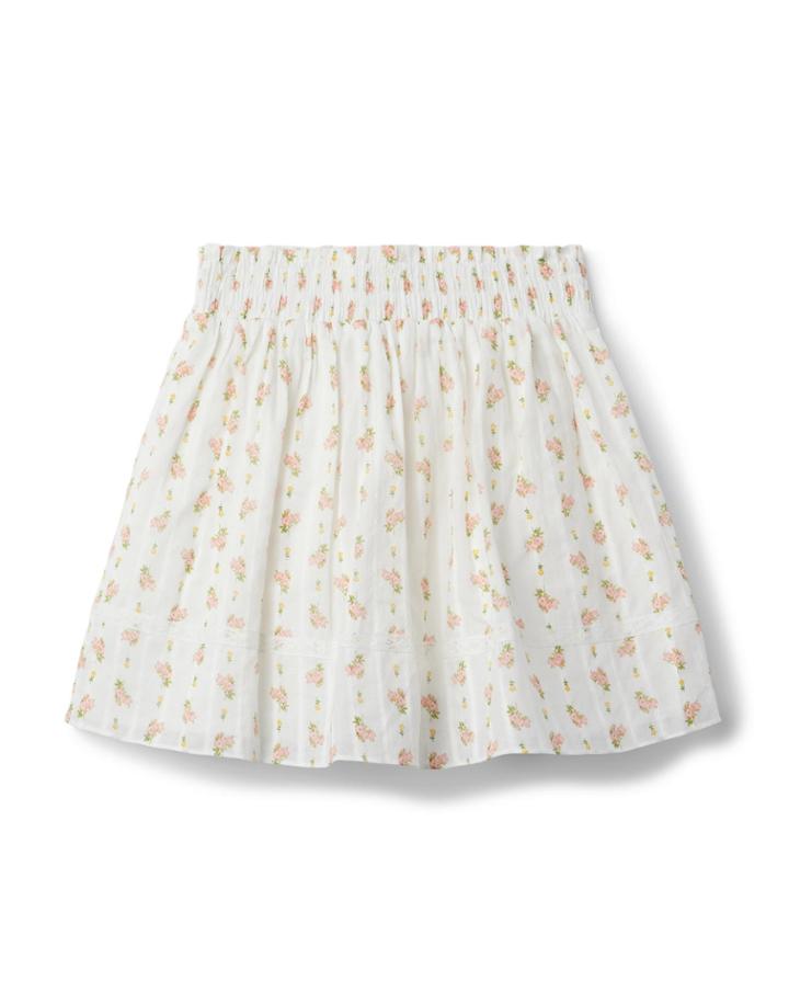 Floral Crochet Trim Skirt