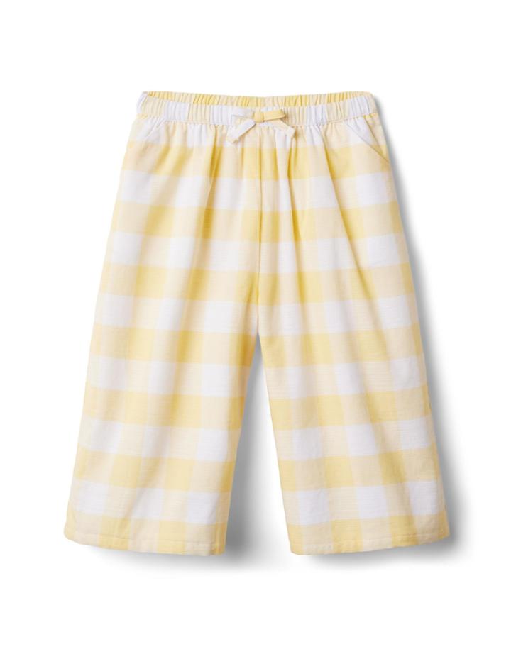 Gingham Cropped Wide Leg Pant