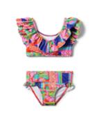 Patchwork Ruffle Recycled 2-piece Swimsuit