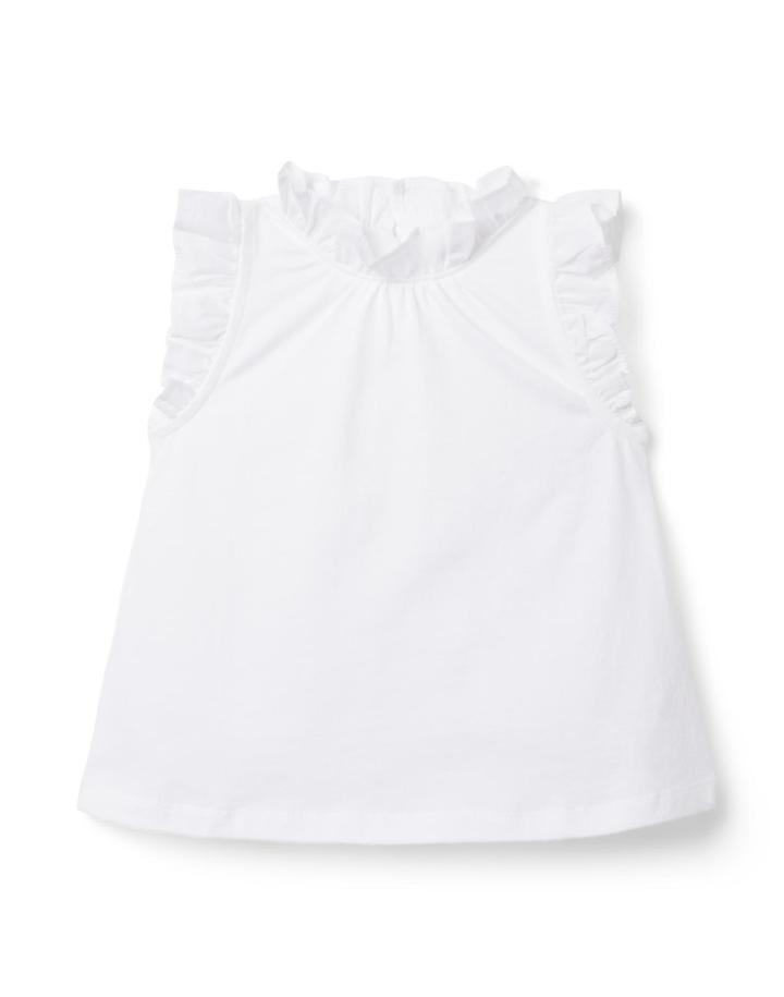 Ruffle Trim Jersey Top