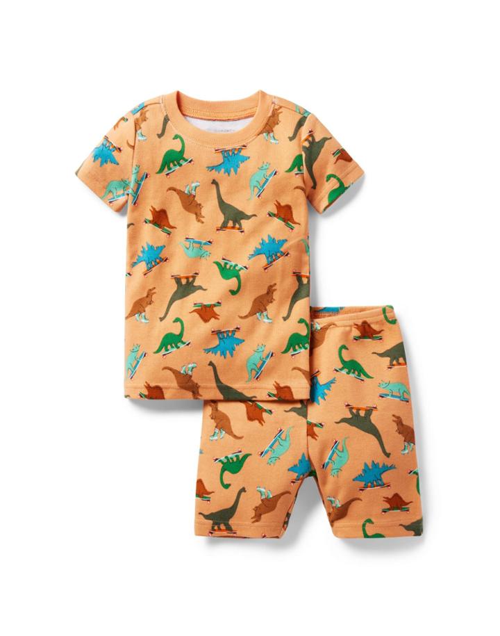 Good Night Short Pajamas In Skating Dinos