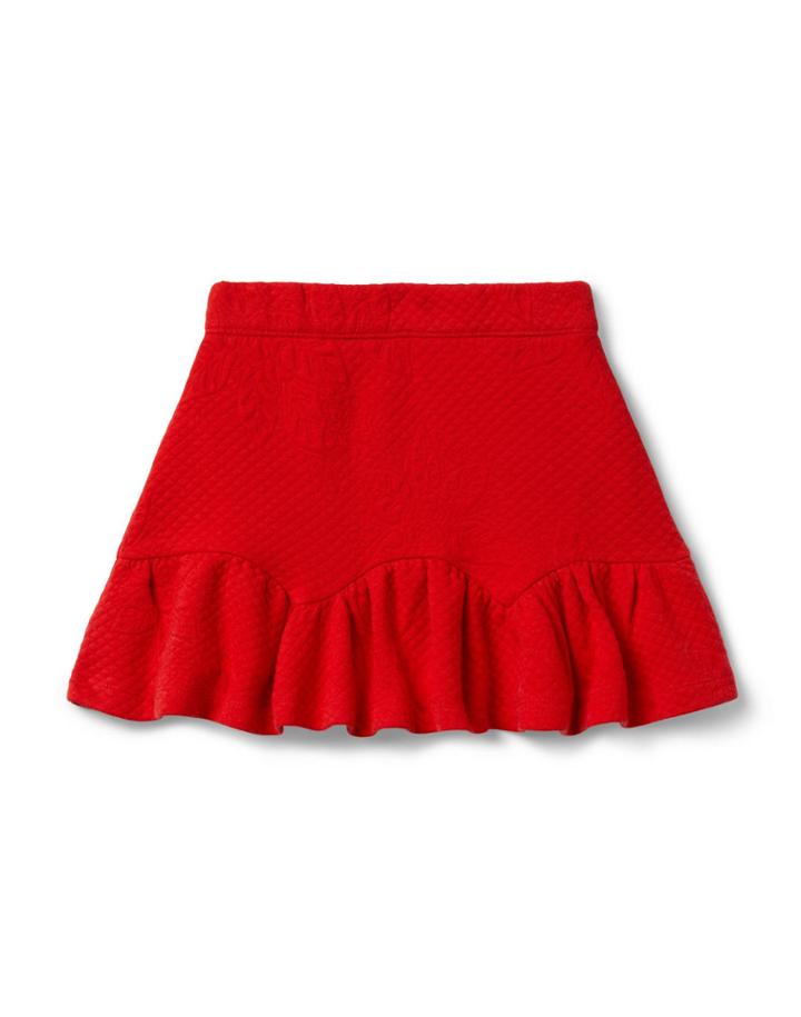 I Am Golden Scalloped Hem Skirt