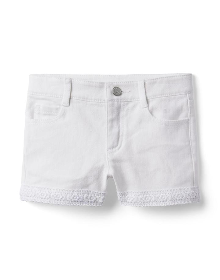 Crochet Trim Denim Short
