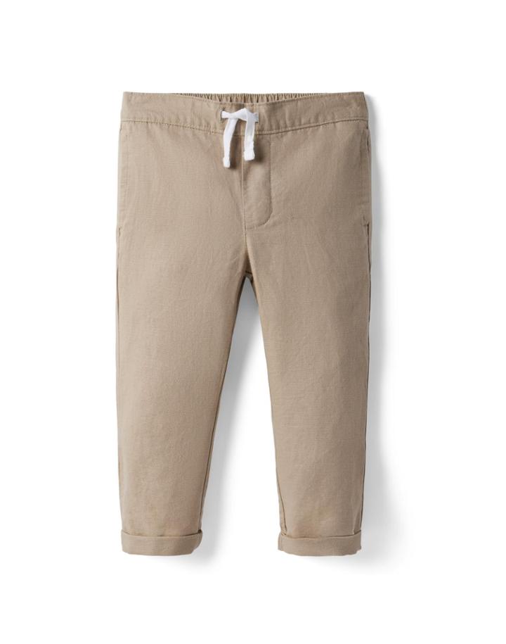 Linen-cotton Pull-on Pant