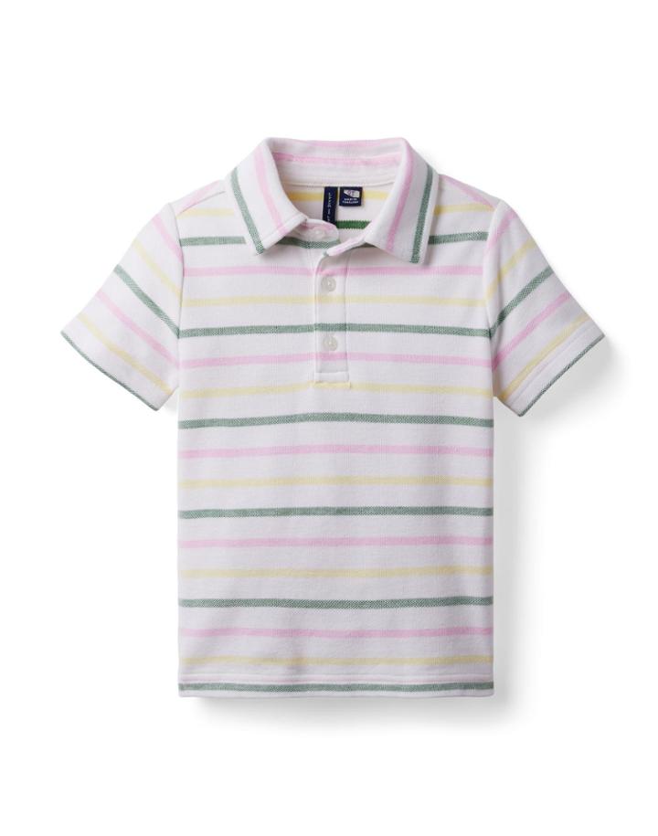 Striped Pique Polo