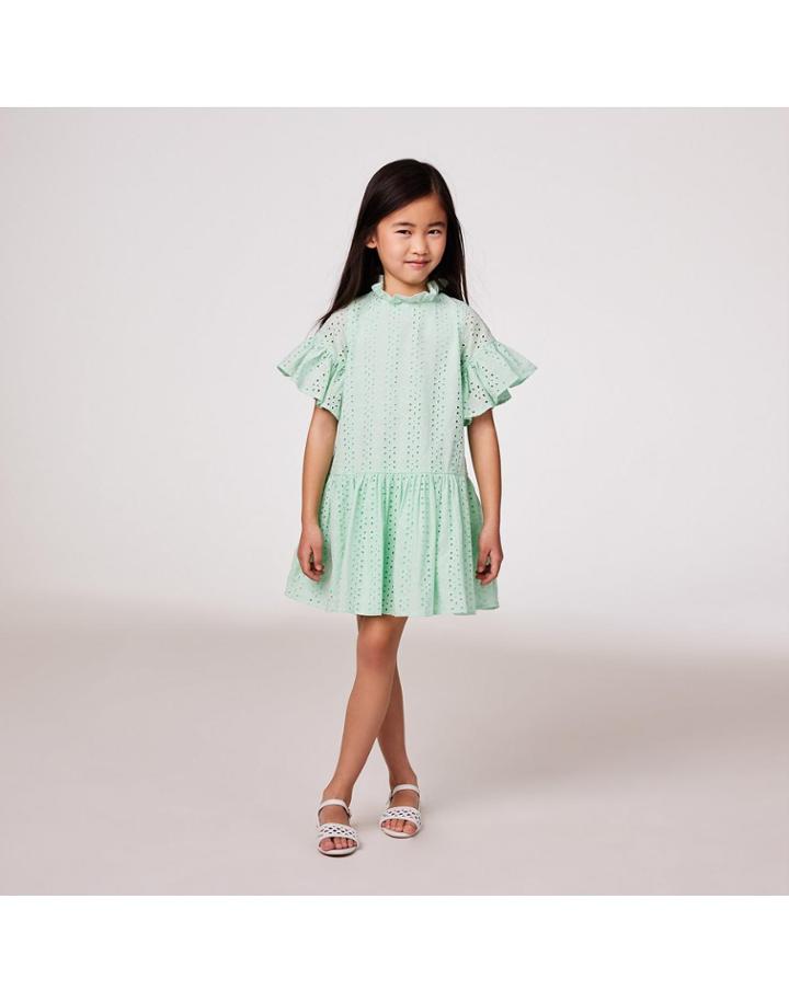 Eyelet Flutter Sleeve Dress