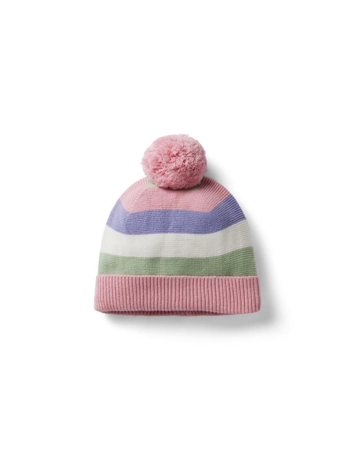 Striped Pom Beanie