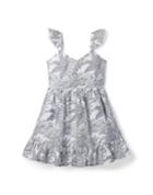 Palm Cutwork Trim Dress