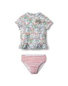 Floral Patchwork Rash Guard Set