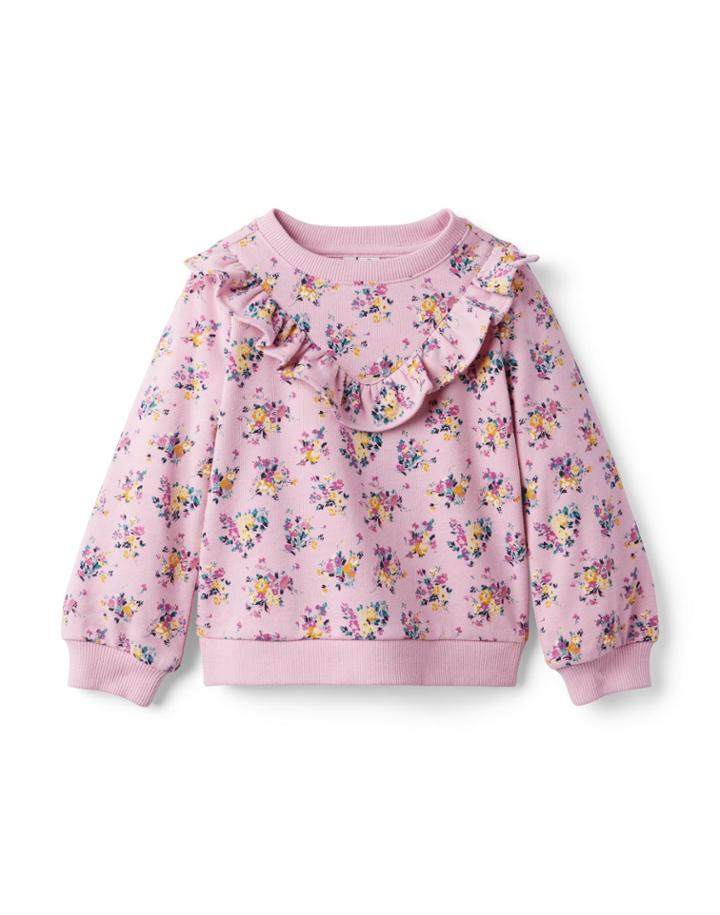 Floral Ruffle Sweatshirt