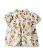 Floral Smocked Bubble Sleeve Top