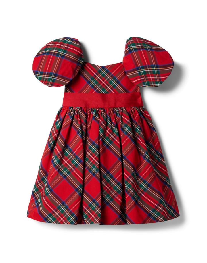 Plaid Puff Sleeve Dress