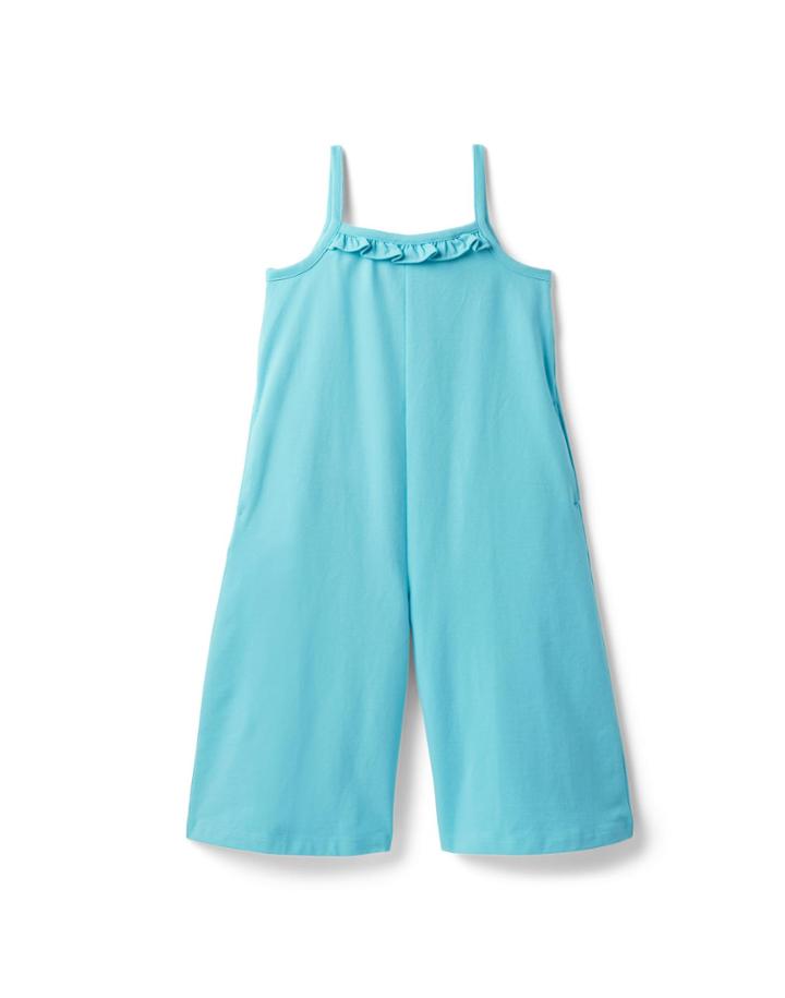Ruffle Trim Wide Leg Jumpsuit