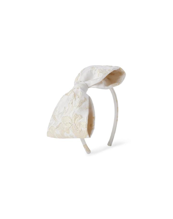 Metallic Floral Bow Headband