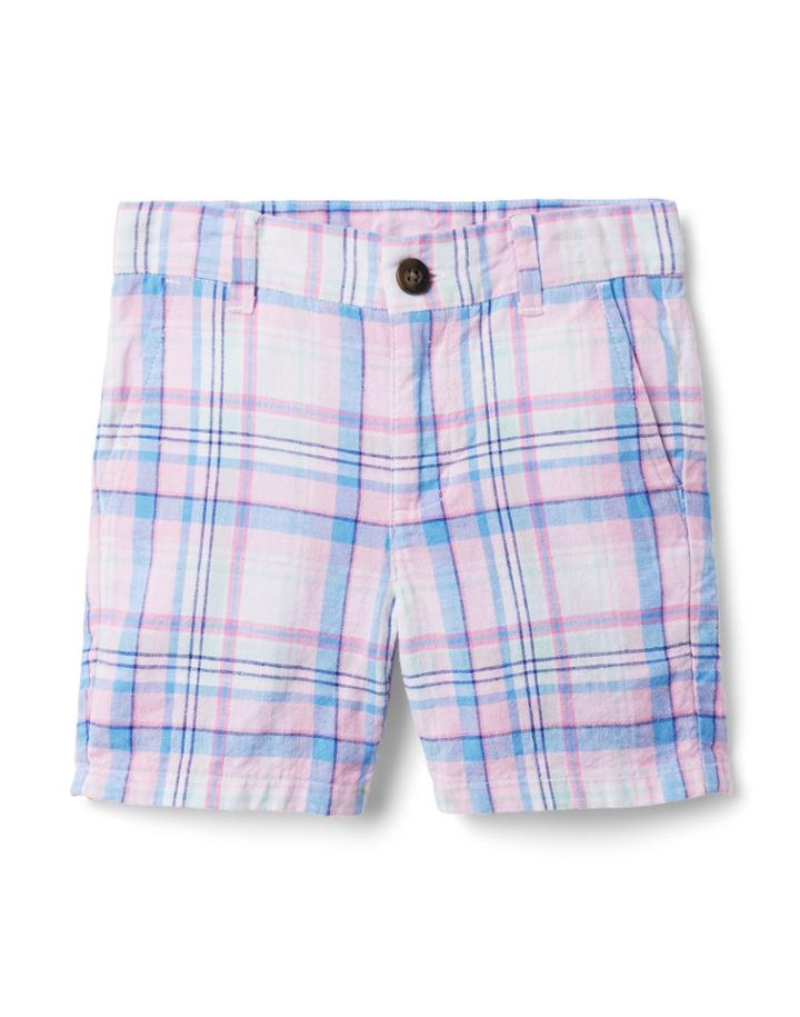 Madras Plaid Linen Short