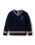 Cable Knit Varsity Sweater