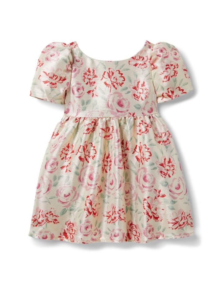 I Am Golden Metallic Floral Dress