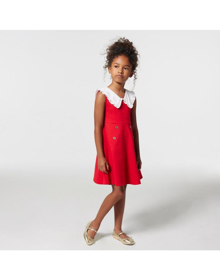 Ruffle Collar Ponte Dress