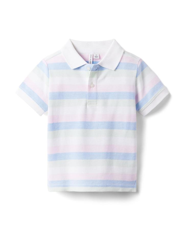 The Classic Striped Pique Polo