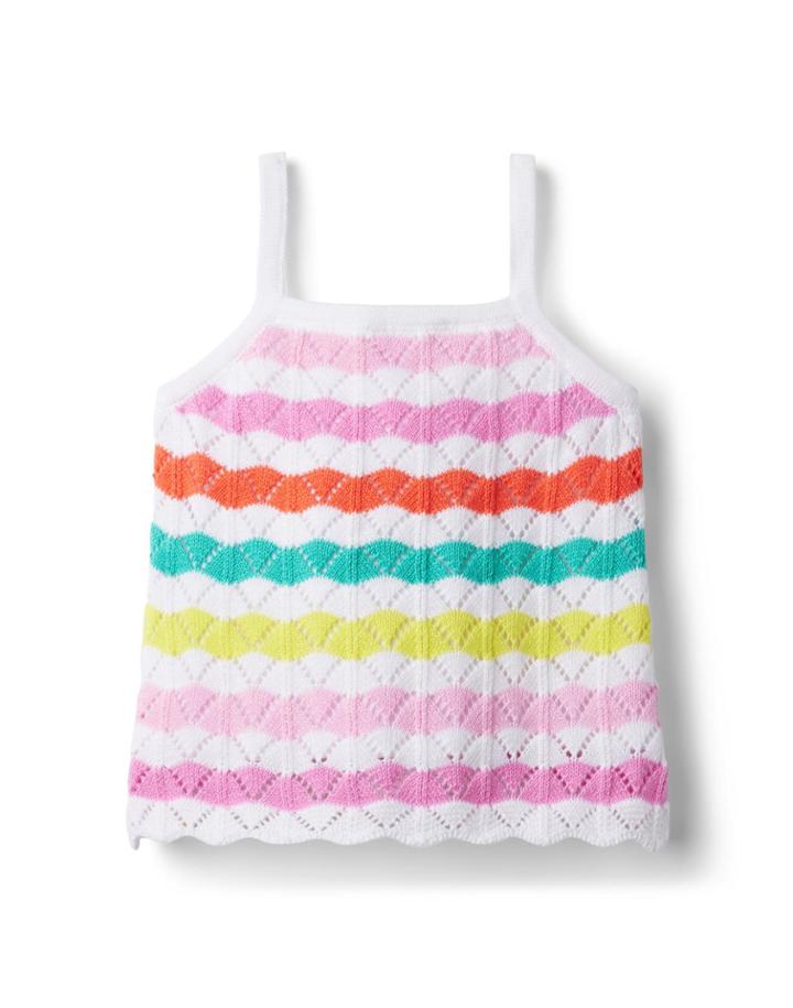Wavy Striped Crochet Top