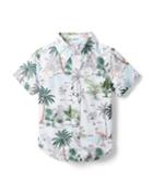 Tropical Flamingo Poplin Shirt