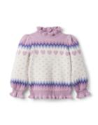 Fair Isle Heart Ruffle Sweater