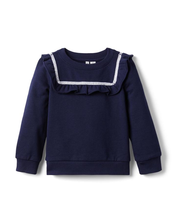 Ruffle Fleece Sweatshirt