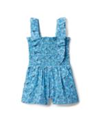 Floral Paisley Smocked Ruffle Romper