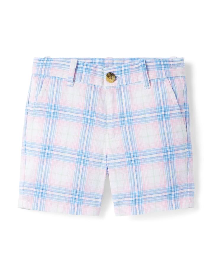 Plaid Linen-cotton Short