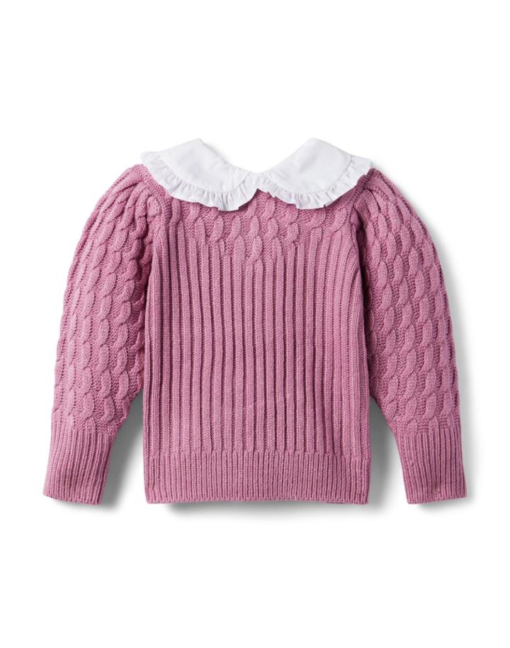 Textured Ruffle Collar Sweater