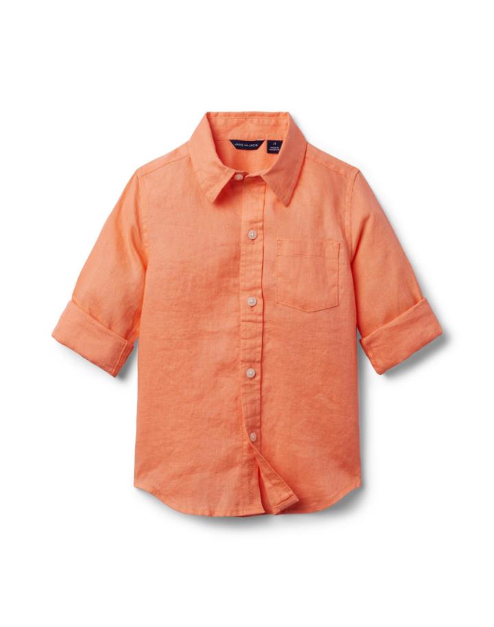 Linen Roll-cuff Shirt