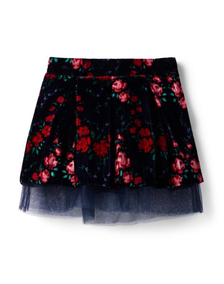 Rose Velvet Tulle Skirt