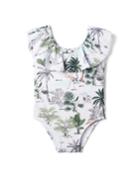 Tropical Flamingo Ruffle Swimsuit