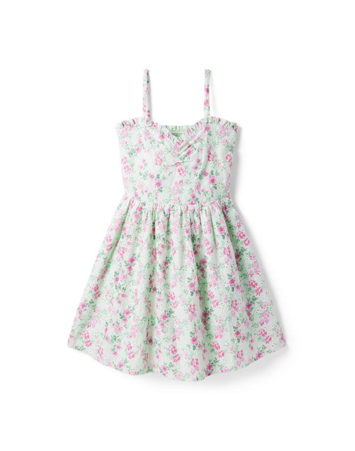 Floral Eyelet Sweetheart Dress