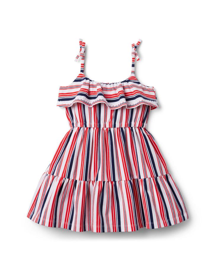 Striped Ruffle Jersey Sundress