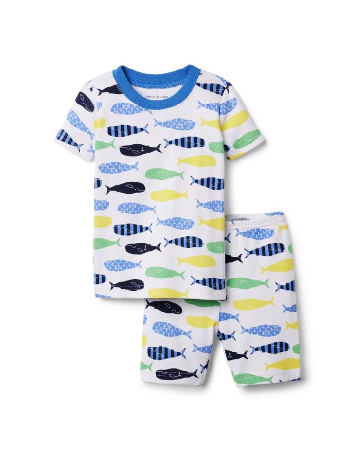 Whale Short Pajama Set
