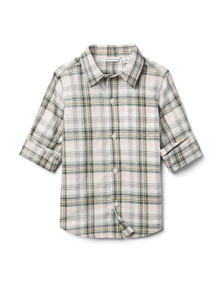 Madras Plaid Roll-cuff Shirt