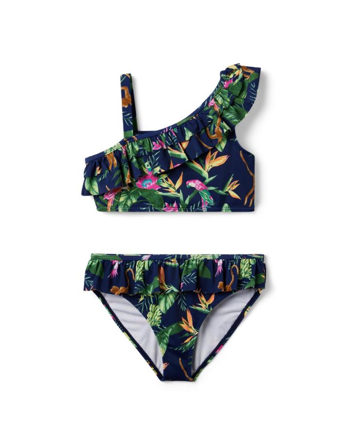 Tropical Jungle Cold Shoulder 2-piece Swimsuit