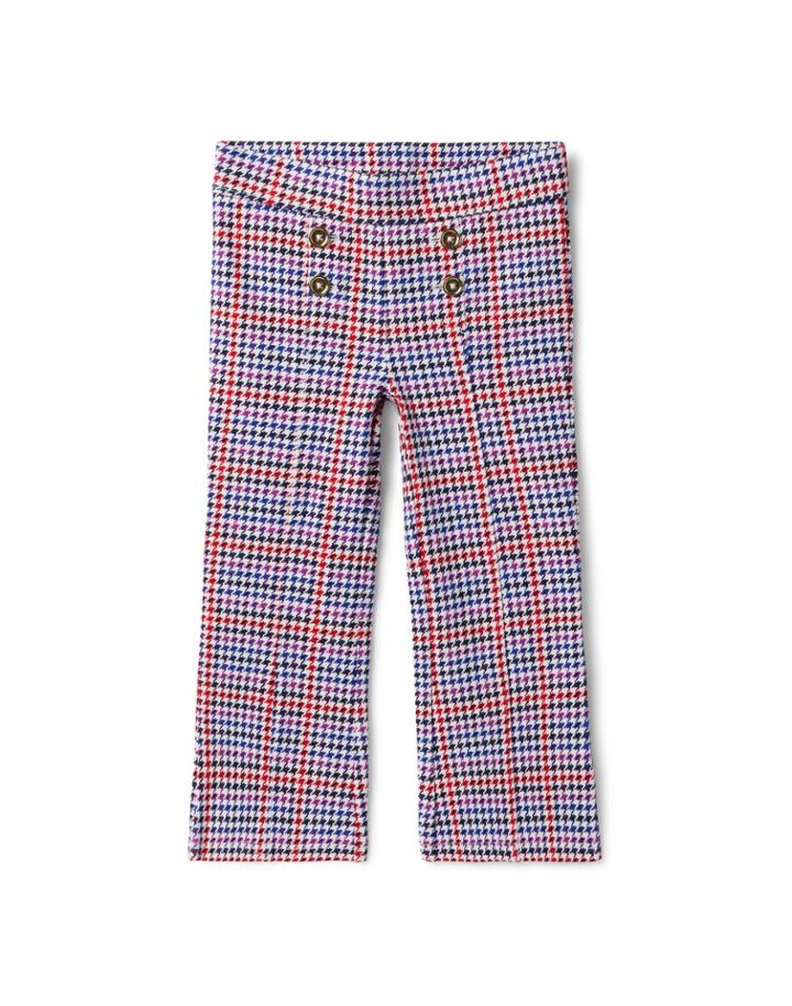 Houndstooth Plaid Flare Ponte Pant