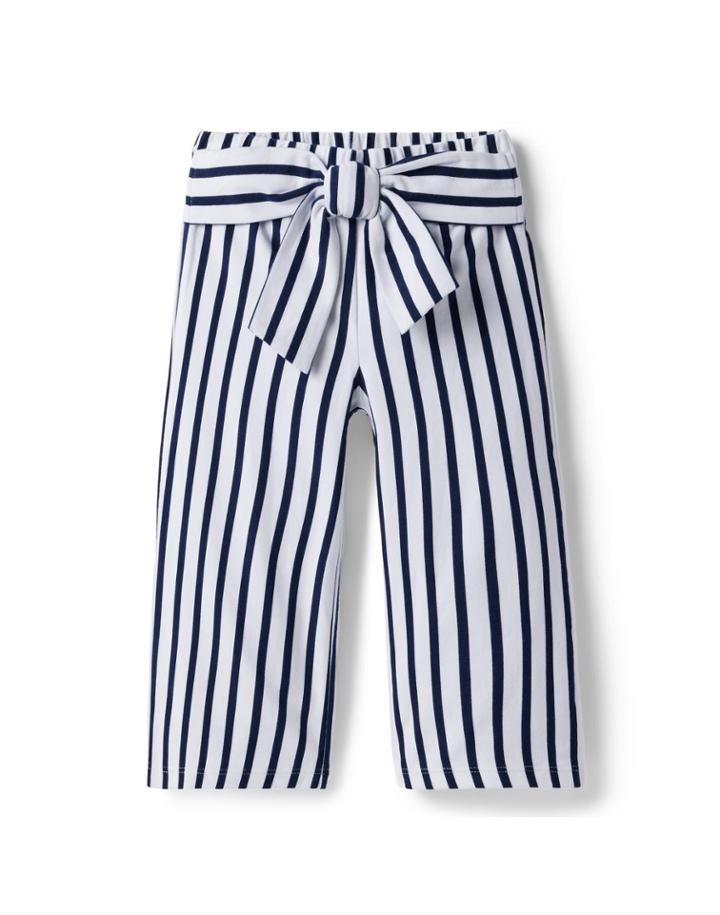 Striped Wide-leg Cropped Pant