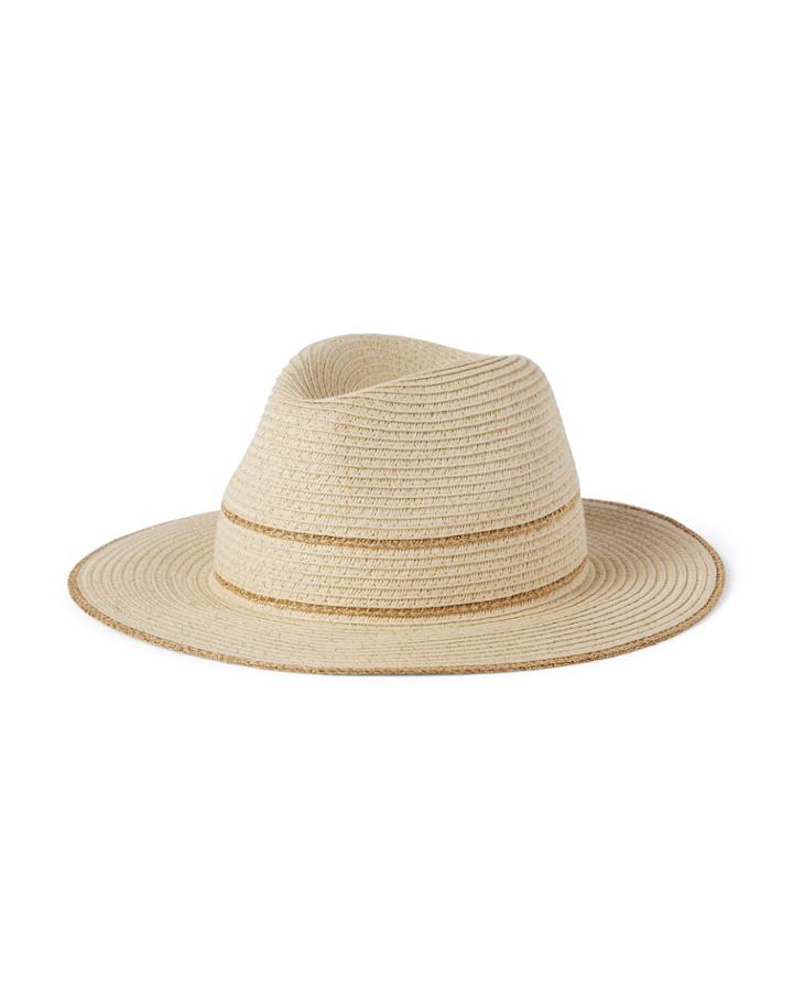 Metallic Stripe Straw Hat