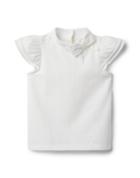 Ruffle Sleeve Bow Jersey Top