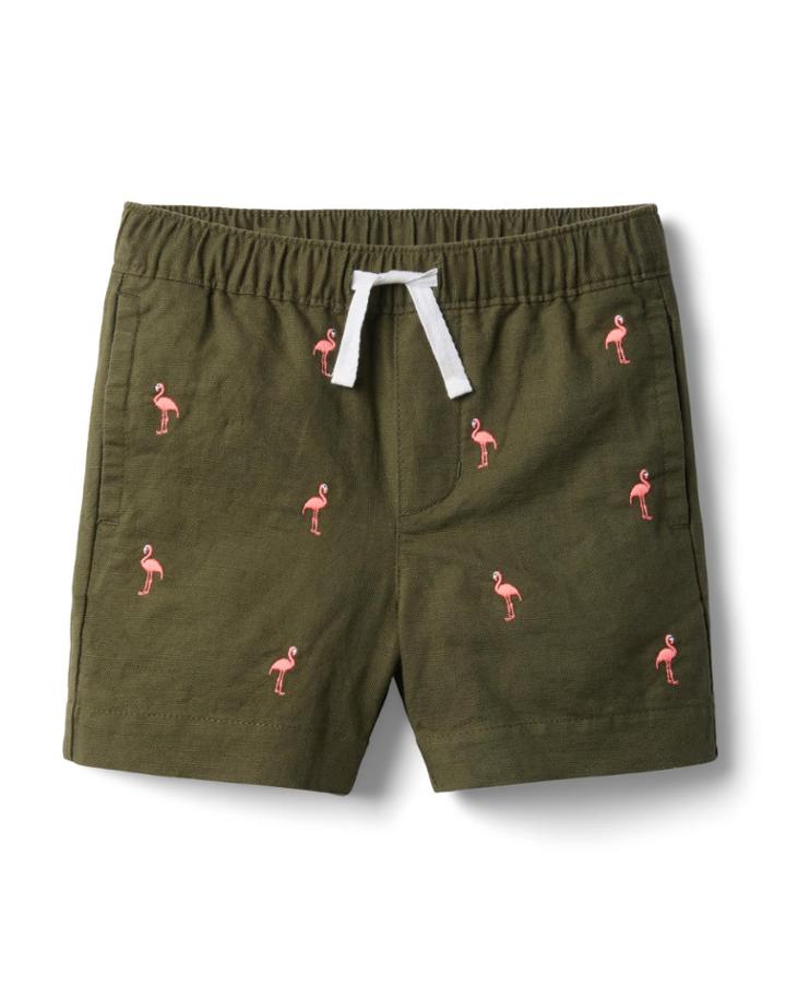 Flamingo Linen Pull-on Short