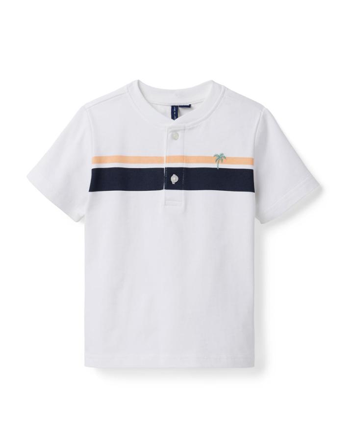 Striped Palm Tree Henley Tee