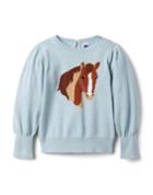 Puff Sleeve Horse Sweater