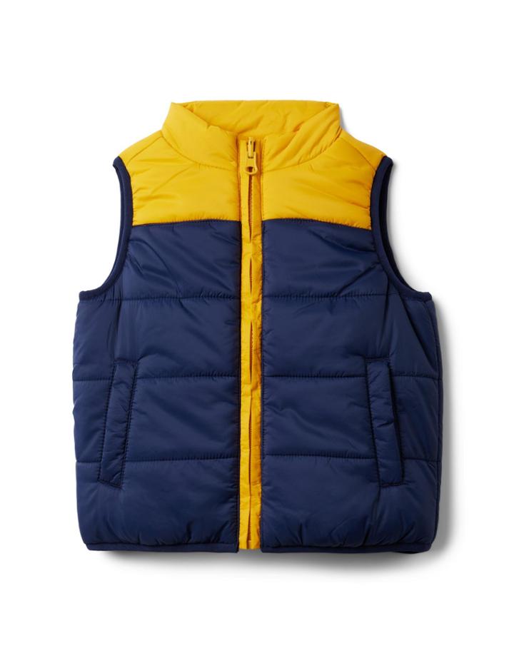 Reversible Colorblocked Puffer Vest