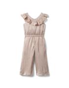 Metallic Plisse Ruffle Jumpsuit