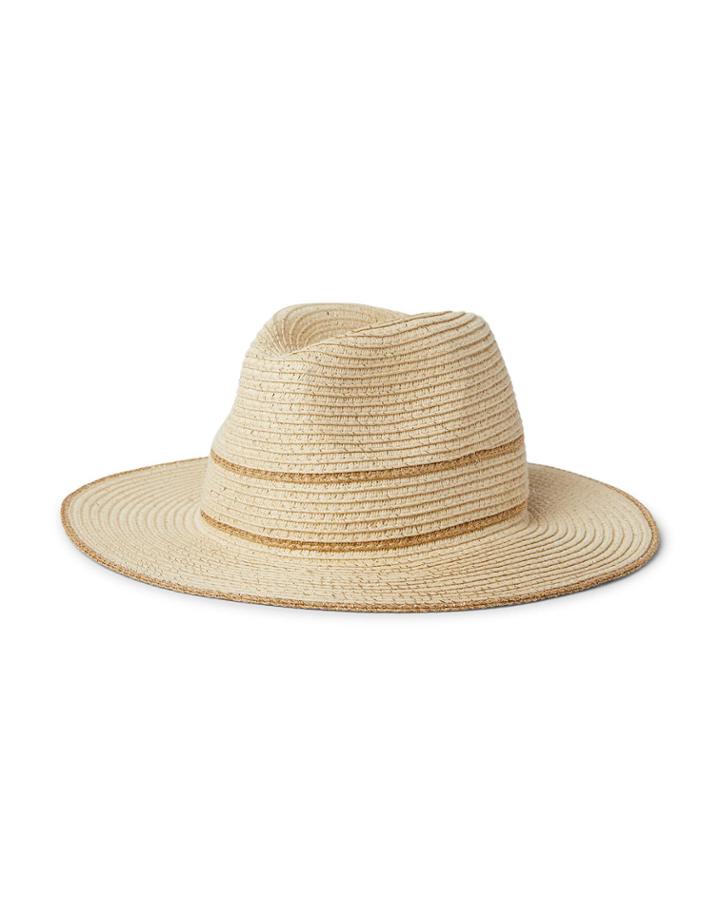 Gold Stripe Straw Sun Hat